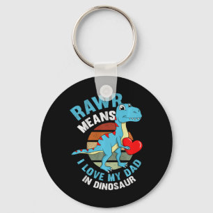 Kinder, die ich Liebe meinen Vater Rawr Dinosaur V Schlüsselanhänger