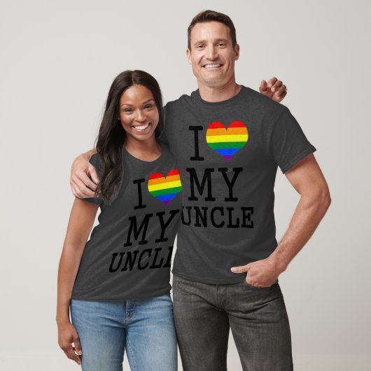 Kinder, die ich Liebe meiner Onkel LGBT Flag Herzs T-Shirt (Unisex)