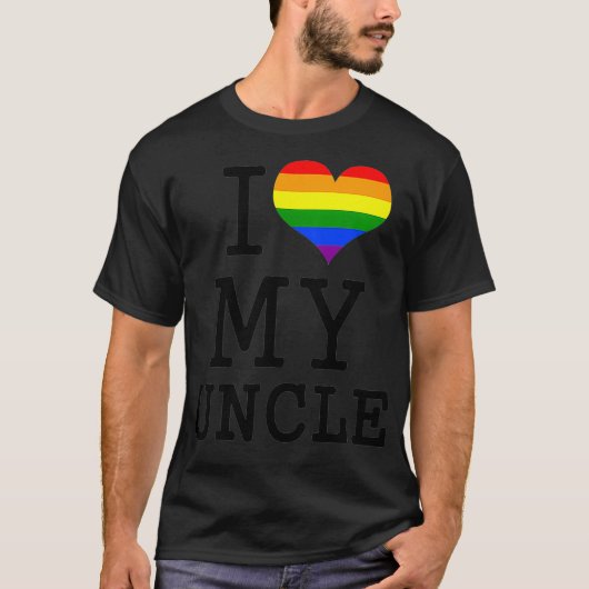 Kinder, die ich Liebe meiner Onkel-LGBT-Flagge Her T-Shirt (Vorderseite)