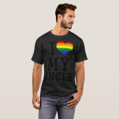 Kinder, die ich Liebe meiner Onkel-LGBT-Flagge Her T-Shirt (Vorne ganz)