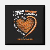 Kinder, die ich Orange für meine Oma Leukämie Awar Magnet (Vorne)