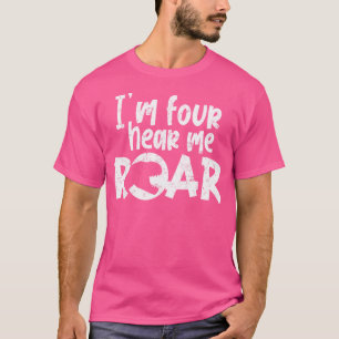 Kinder, die ich vier höre, Roar Dinosaurier Funny T-Shirt