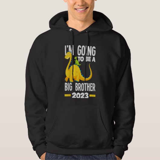Kinder, die ich werde ein großer Bruder 2023 Dinos Hoodie (Vorderseite)