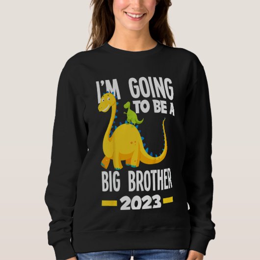 Kinder, die ich werde ein großer Bruder 2023 Dinos Sweatshirt (Vorderseite)