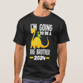 Kinder, die ich werde ein großer Bruder 2024 Dinos T-Shirt (Vorderseite)
