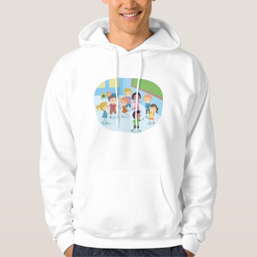 Kinder, die im Klassenzimmer spielen Hoodie (Vorderseite)