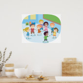 Kinder, die im Klassenzimmer spielen Poster (Küche)