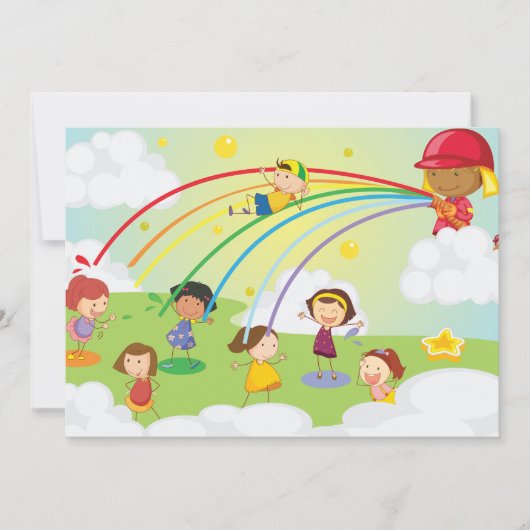 Kinder, die im Park einladen Einladung (Vorderseite)