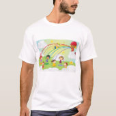 Kinder, die im Park Mens T - Shirt spielen (Vorderseite)