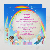 Kinder, die im Party spielen, laden ein Einladung (Vorne/Hinten)