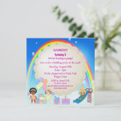 Kinder, die im Party spielen, laden ein Einladung (Stehend Vorderseite)