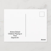 Kinder, die im Pool spielen Postkarte (Rückseite)