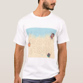 Kinder, die im Sand-T - Shirt Zahlen schreiben (Vorderseite)