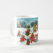 Kinder, die im Schnee spielen Kaffeetasse (Vorderseite Links)