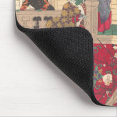 Kinder, die im Schnee unter Pflaumen-Bäumen Mousepad (Ecke)