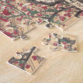 Kinder, die im Schnee unter Pflaumen-Bäumen Puzzle (Seite)