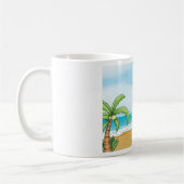 Kinder, die im Sommer im tropischen Beach Fun surf Kaffeetasse (Links)