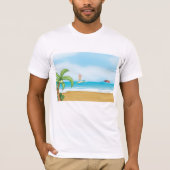Kinder, die im Sommer im tropischen Beach Fun surf T-Shirt (Vorderseite)