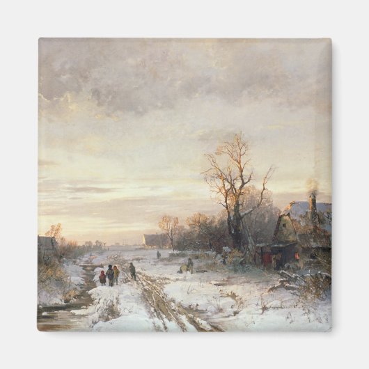 Kinder, die im Winter spielen Magnet (Vorne)