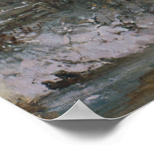 Kinder, die im Winter spielen Poster (Ecke)