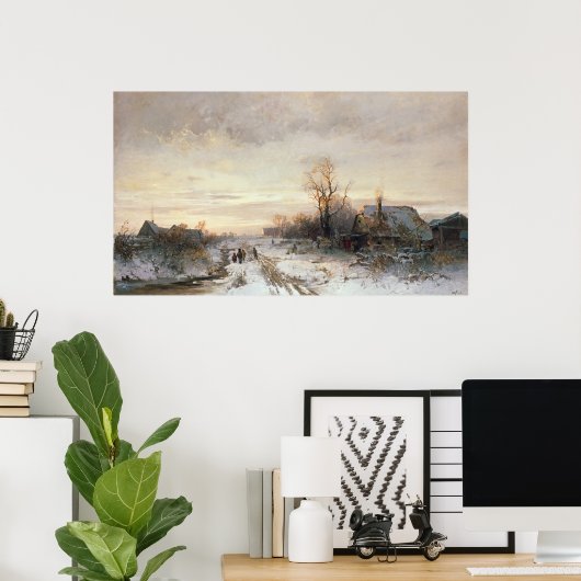 Kinder, die im Winter spielen Poster (Heimbüro)