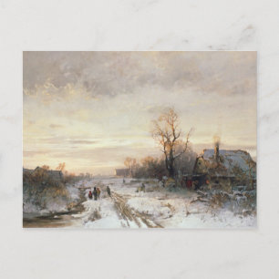 Kinder, die im Winter spielen Postkarte