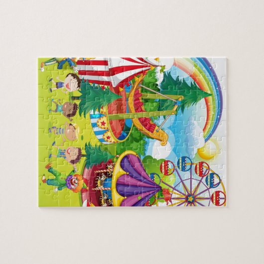 Kinder, die im Zirkus spielen Puzzle (Horizontal)