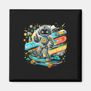 Kinder, die in 100 Tage Robot Skateboard 100 Da Magnet