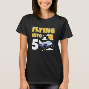 Kinder, die in 5 Flugzeuge fliegen Pilot 5 Jahre a T-Shirt