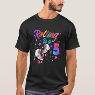 Kinder, die in 5 Jahre alten Roller Skate Mädchen T-Shirt