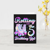 Kinder, die in 5 Roller Skaten laufen 5. Geburtsta Karte (Gelbe Blume)