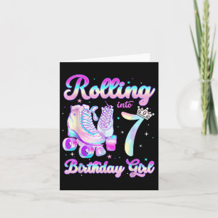 Kinder, die in 7 Roller Skaten, 7. Geburtstag Gi r Karte