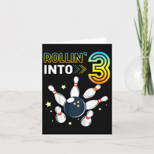 Kinder, die in den 3 Jahre alten Geburtstag Bowlin Karte