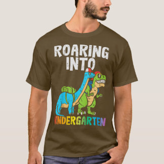 Kinder, die in den Kindergarten Dinosaurier Trex F T-Shirt