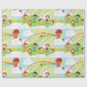 Kinder, die in einem Park spielen Geschenkpapier (Flach)