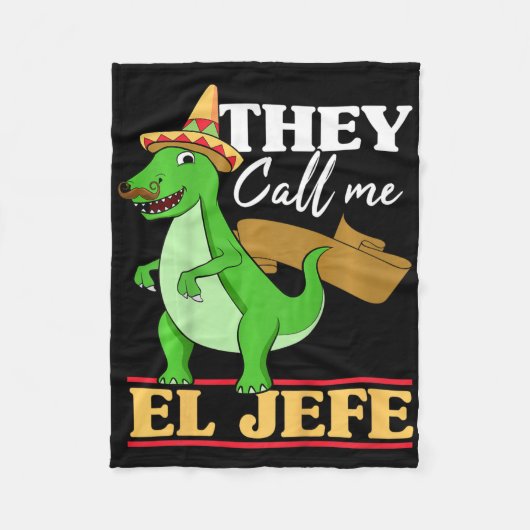 Kinder, die mich El Jefe Cinco De Mayo Dinosaurier Fleecedecke (Vorderseite)
