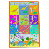 Kinder, die mit Dinosauriern ABC und Zählung Mittlere Geschenktüte (Vorderseite)