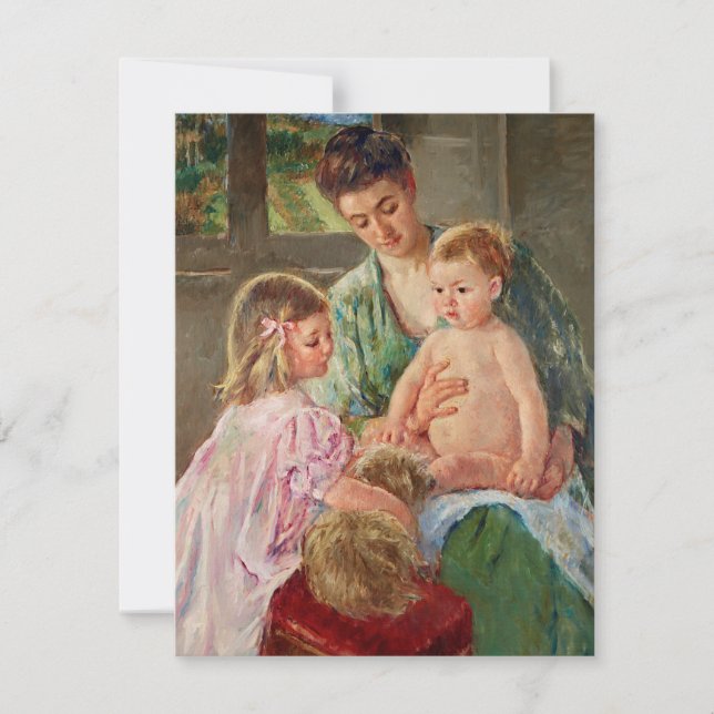 Kinder, die mit einem Hund von Mary Cassatt spiele (Vorderseite)