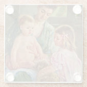 Kinder, die mit einem Hund von Mary Cassatt spiele Glasuntersetzer (Rückseite)
