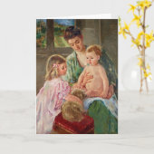 Kinder, die mit einem Hund von Mary Cassatt spiele Karte (Gelbe Blume)
