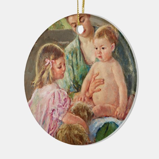 Kinder, die mit einem Hund von Mary Cassatt spiele Keramik Ornament (Links)