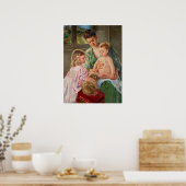 Kinder, die mit einem Hund von Mary Cassatt spiele Poster (Küche)