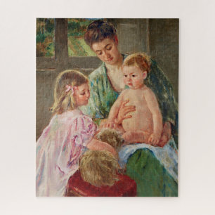 Kinder, die mit einem Hund von Mary Cassatt spiele Puzzle