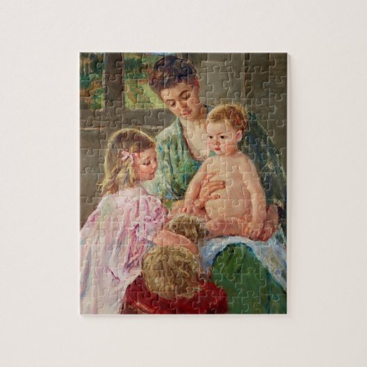 Kinder, die mit einem Hund von Mary Cassatt spiele Puzzle (Vertikal)