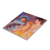 Kinder, die mit einem Niedlichen Kitten spielen (M Fliese (Seite)