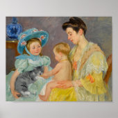 Kinder, die mit einer Katze spielen | Mary Cassatt Poster (Vorne)