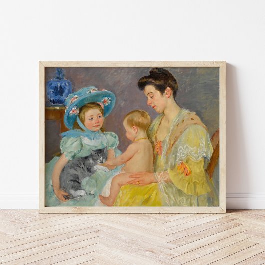 Kinder, die mit einer Katze spielen | Mary Cassatt Poster