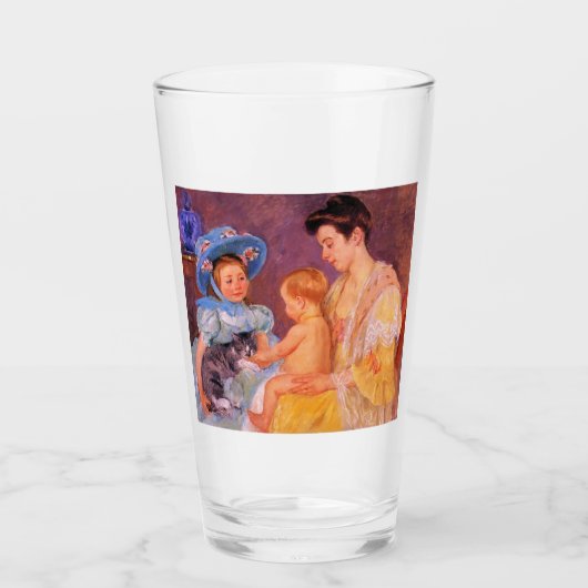 Kinder, die mit einer Katze spielen (von Mary Cass Glas (Vorderseite)