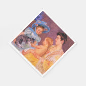 Kinder, die mit einer Katze spielen (von Mary Cass Serviette (Ecke)