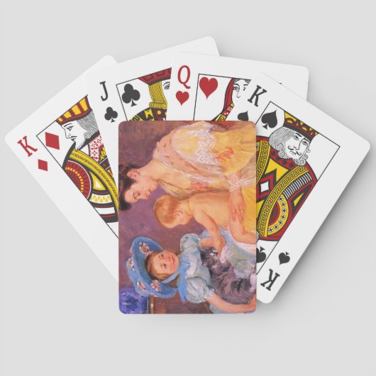 Kinder, die mit einer Katze spielen (von Mary Cass Spielkarten (Rückseite)